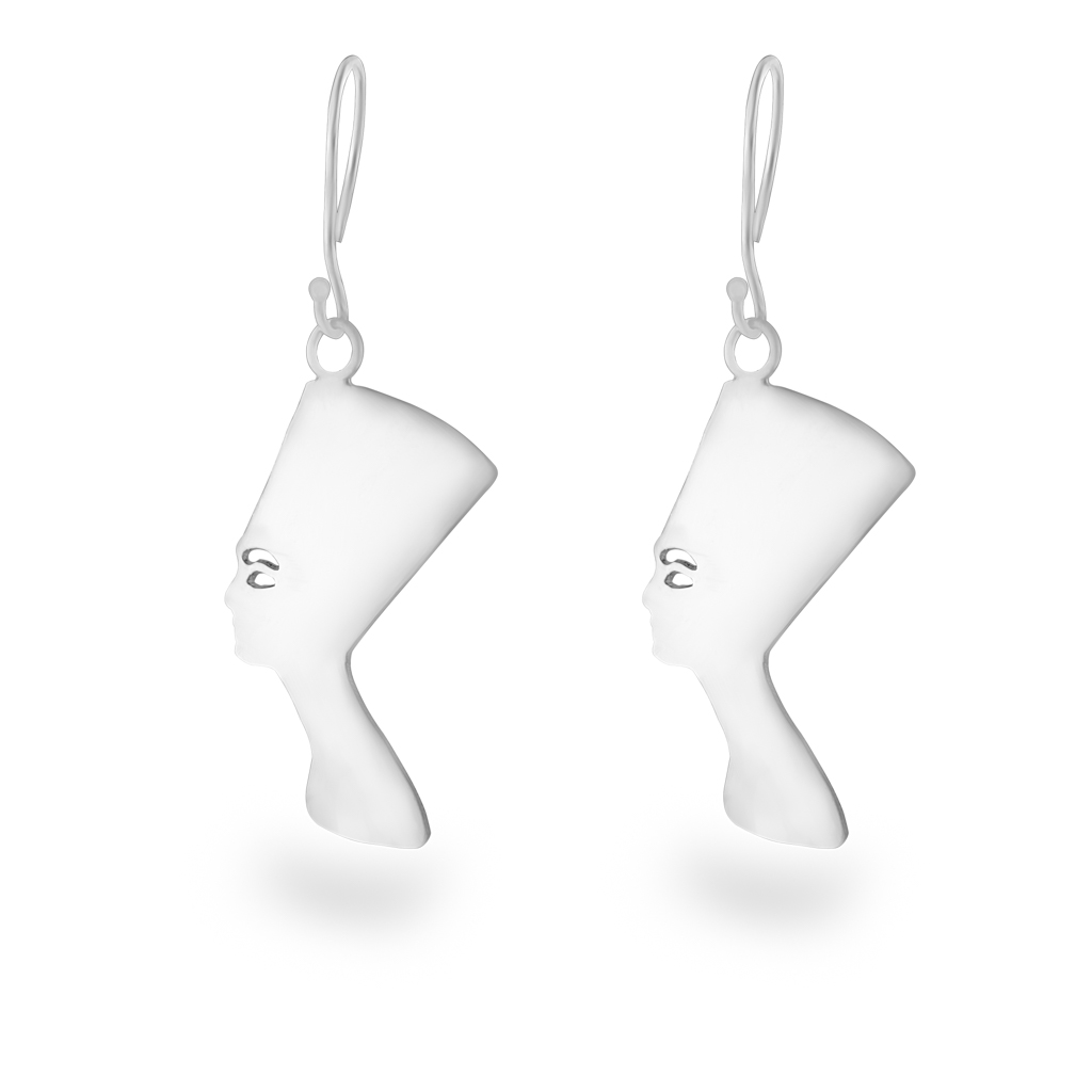 Silver Afro Face Earrings (EA-1771)