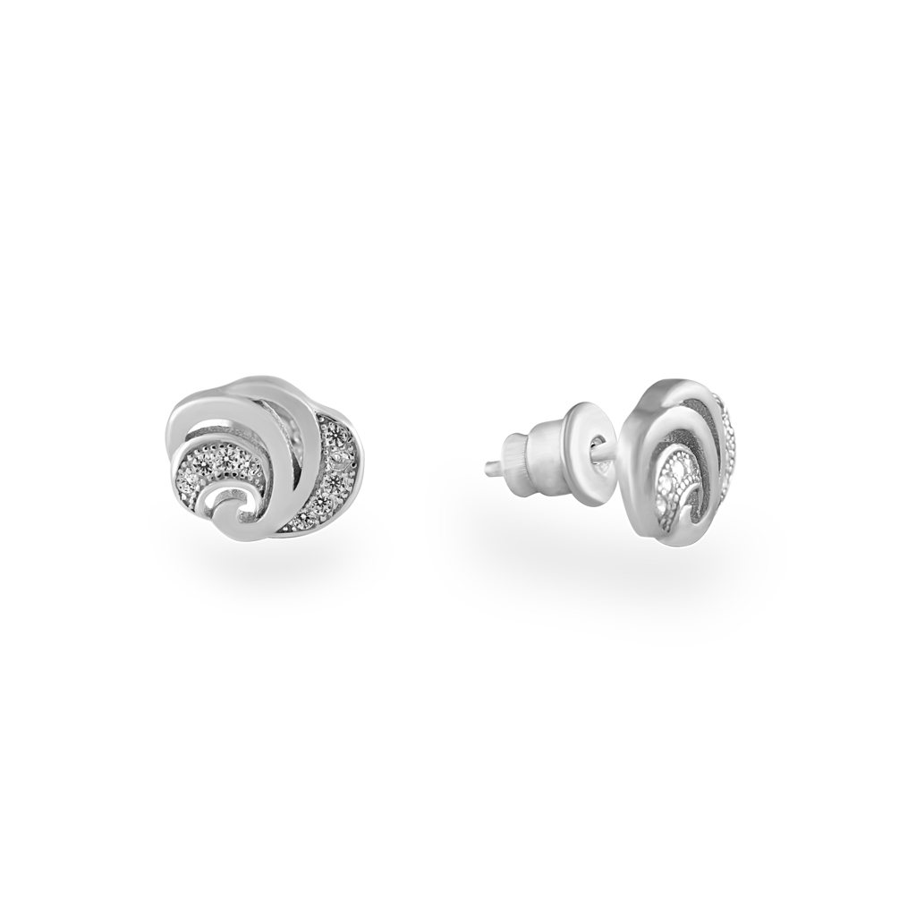 Silver Floury Cluster Earrings (EA-1218)