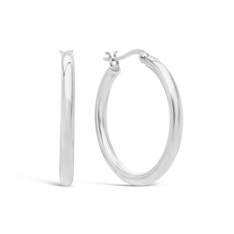 20mm Silver Plain Hoop Earring (EA-2091)